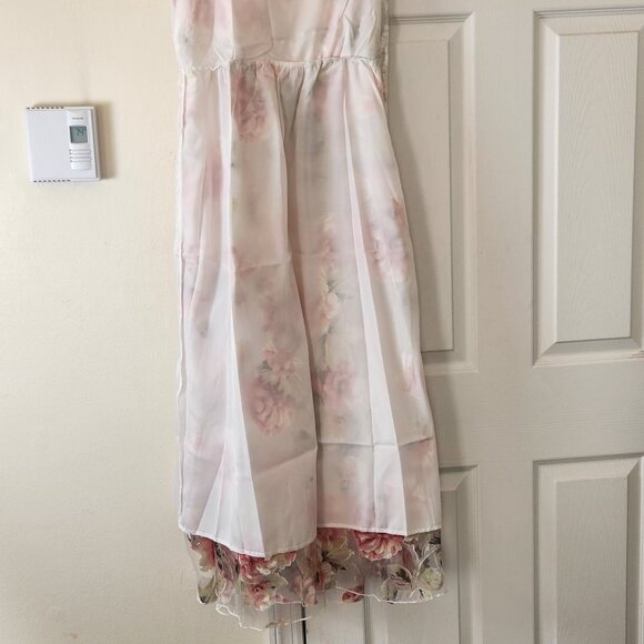 Floral Print Sheer Sleeveless Dress Brand New Women’s Fashion Outfit - Picture 2 of 12